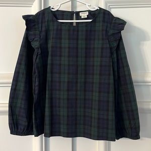 Girls Crewcuts tartan plaid blouse size 10